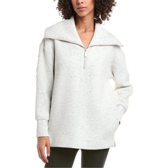 Sweaty Betty Tops - Sweaty Betty Radiant 1/4 zip ribbed Heathered heavyweight sweatshirt. Boxy. EUC